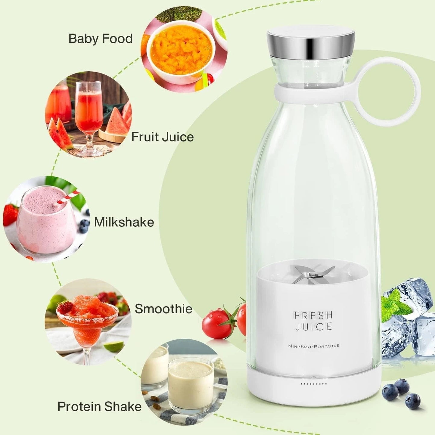 Mini Fruit Juicer Blender Machine for Protein Shakes and Smoothies