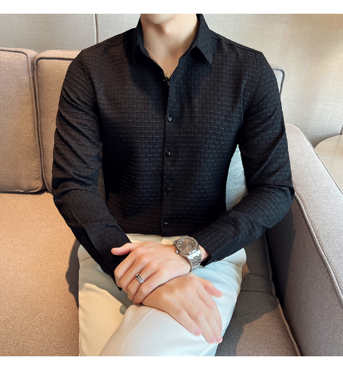 Black Checks Structured Premium Shirt