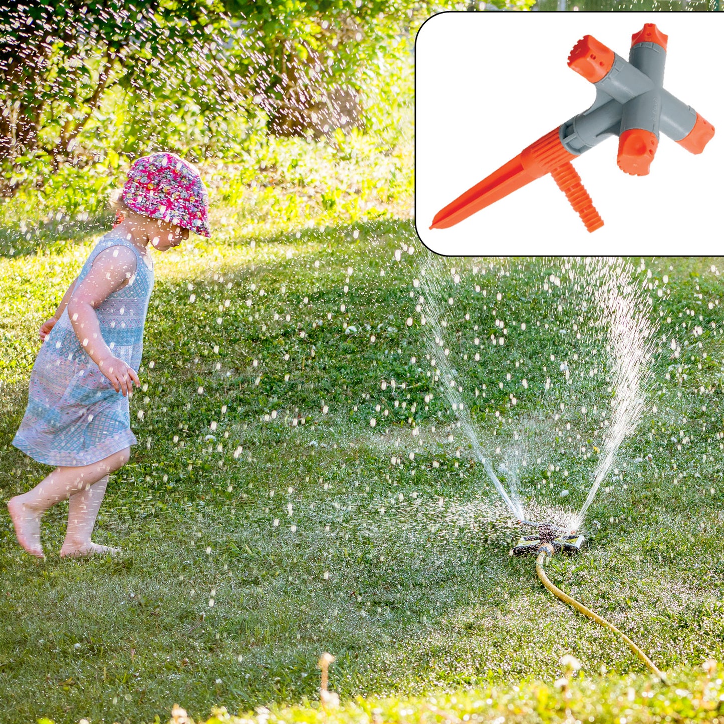 360  Rotating Adjustable Round 3 Arm Lawn Water Sprinkler